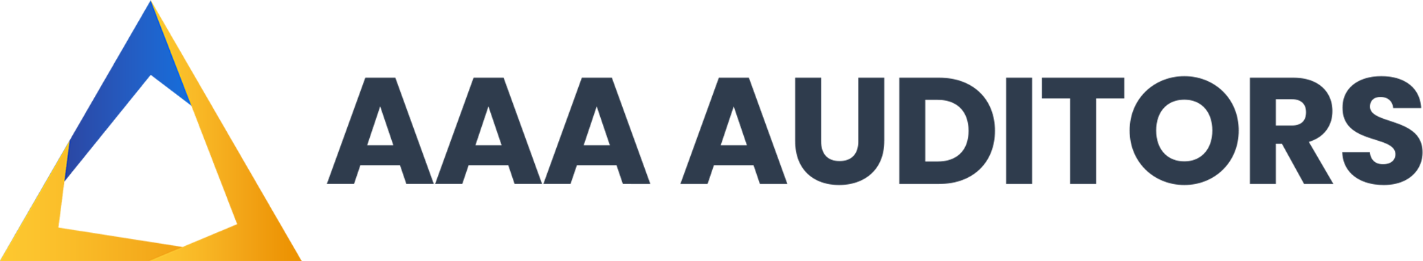 AAA Auditors horizontal logo with dark logotype.